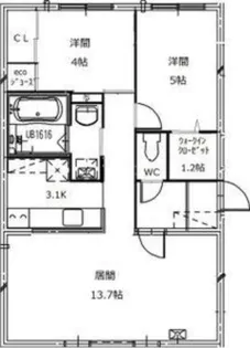 リヴェール【4階】の間取り