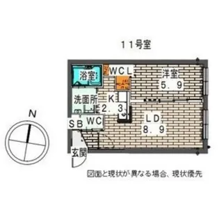 Elle Cube学園前(エルキューブ学園前)【2階】の間取り
