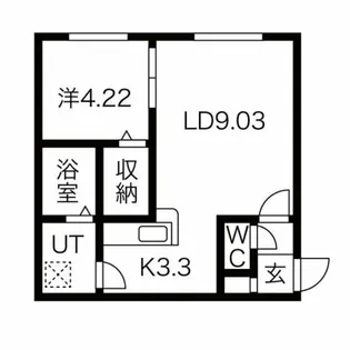 インフィニト平岸一条【105号室】の間取り