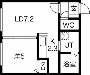 カルムハピネス南郷【105号室】の間取り