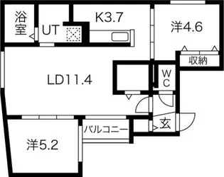 リュクス平岸【2階】の間取り