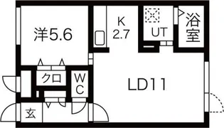ブルーイング平岸【2階】の間取り