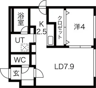 Qualia(クオリア)東札幌【4階】の間取り