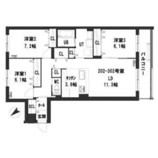 グランメール楓【1階】の間取り