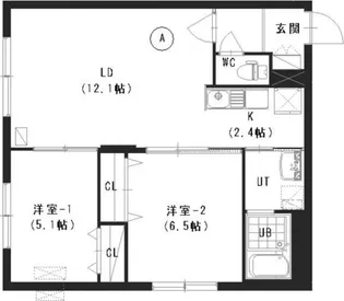 エクセル美園【3階】の間取り