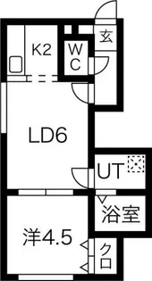 アドバンス南郷14【106号室】の間取り