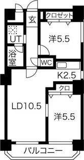 フォンテーヌ豊平【4階】の間取り