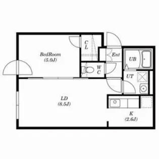 プロヴィデンス中の島【105号室】の間取り