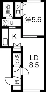 グランメール菊水上町【402号室】の間取り