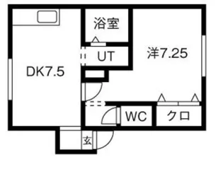 CUORE月寒東【202号室】の間取り