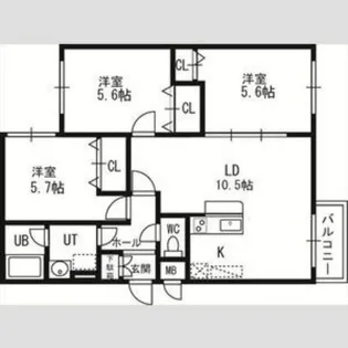 シティレジデンス豊平【2階】の間取り