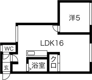 フェリオ中の島【203号室】の間取り