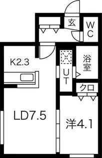 ラフィナート美園プロッシモ【4階】の間取り