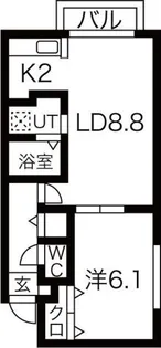 ミルキーウェイ菊水【1階】の間取り