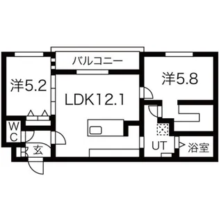 シティプレミア月寒東【4階】の間取り