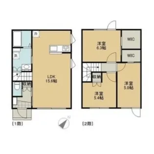 レトアデュエット平和通【1階】の間取り