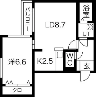ウイングッド月寒中央【302号室】の間取り