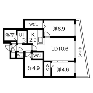 クラウド東札幌 (K-ROUD東札幌) 【1階】の間取り