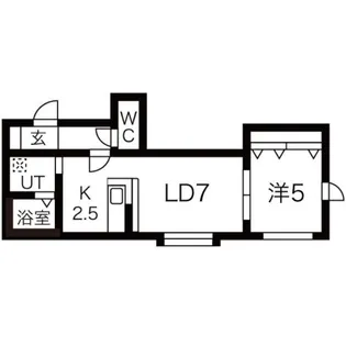 アレス菊水【105号室】の間取り