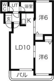 ハイデンス菊水【4階】の間取り