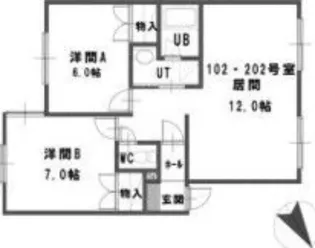 ルミエール北郷B【2階】の間取り