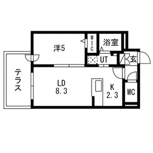 J-ecoa美園A【101号室】の間取り