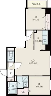 ファランドール平岸【2階】の間取り