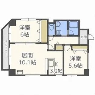 クレストパレス白石【9階】の間取り