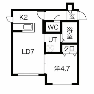ラージヒル菊水【101号室】の間取り