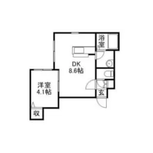 パレスニーノ南平岸【403号室】の間取り