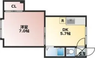 カーサティキ北郷【202号室】の間取り