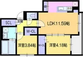 ラ・シュエットドルチェ【1階】の間取り