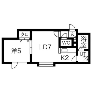 ルミエール北郷【203号室】の間取り