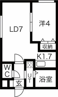 ラフィネ ジュ豊平公園【4階】の間取り