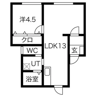 グランクラッセ中の島【101号室】の間取り