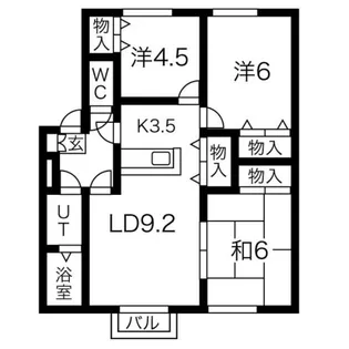 ローヤルハイツ米里【1階】の間取り