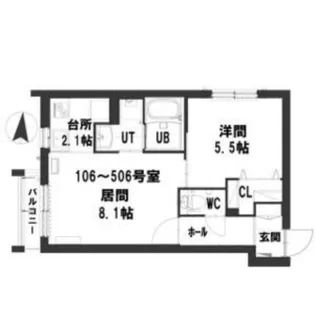 グランメールメイビス【5階】の間取り