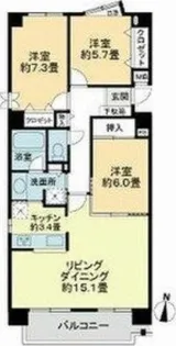 コートハウス山鼻【2階】の間取り