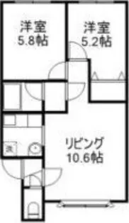 オーシャンビレッジ菊水(2号)【202号室】の間取り