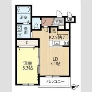 bills Nakanoshima【5階】の間取り