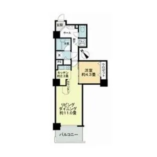 ライオンズステーションタワー東札幌【8階】の間取り