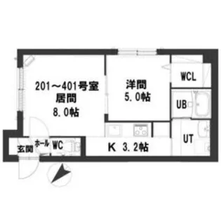 グランメール本郷通7B【2階】の間取り