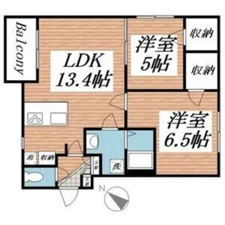 月寒EAST【5階】の間取り