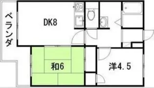コーポ佐野富月寒東【3階】の間取り
