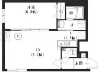 ブランブリエ中の島B棟【4階】の間取り