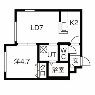 ラージヒル菊水【402号室】の間取り