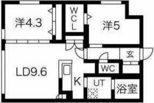 アルファスクエア学園前【3階】の間取り