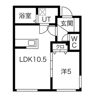 リバーサウス菊水Ⅱ【4階】の間取り