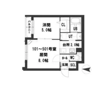 グランメールメイビス【2階】の間取り