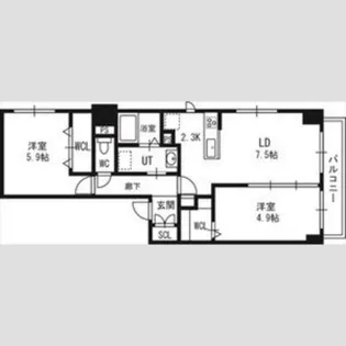 アルファスクエア中島公園 【2階】の間取り